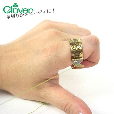 日本可樂牌Clover復古便利系黃銅切線指套切線戒指57-535(不鏽鋼刃)拼布割線器切線器斷線器切線套