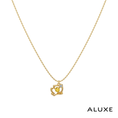 ALUXE 亞立詩 黃寶石 10K金 鑽石項鍊 Winnie維尼 迪士尼 小熊維尼系列 NNDW002