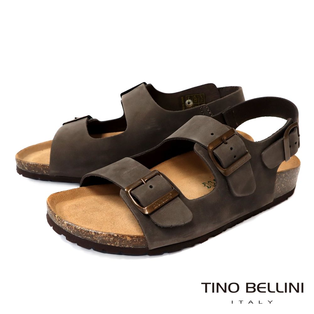 TINO BELLINI 貝里尼義大利進口雙帶男涼拖鞋 HM0B001-6(咖啡)