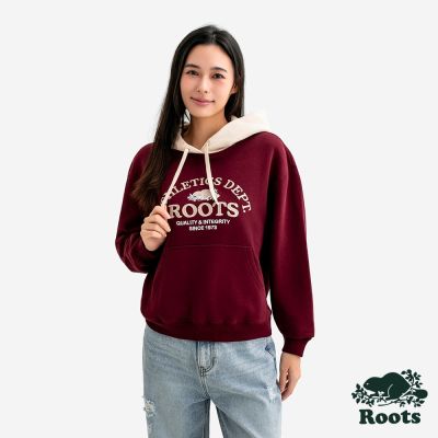 Roots女裝- NOUVEAU CLASSIC 連帽上衣-酒紅