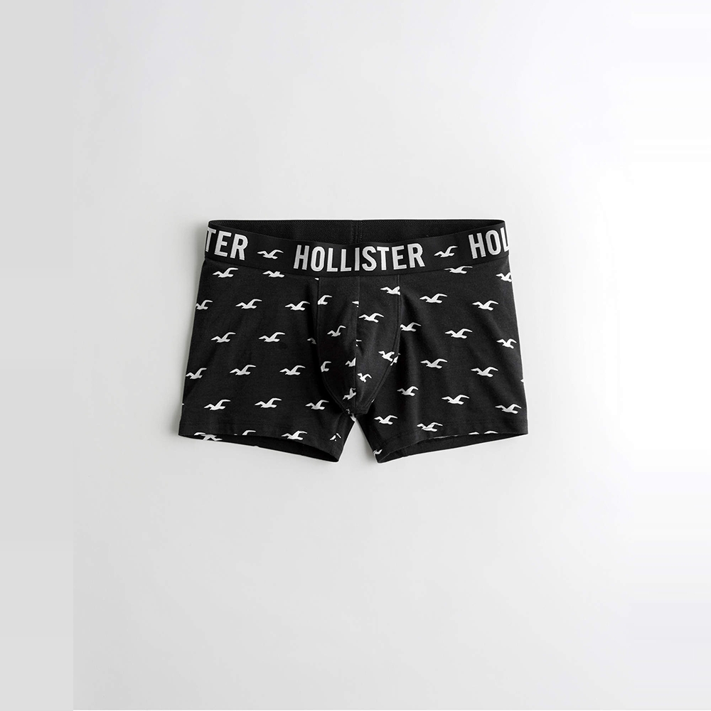 Hollister 熱銷印刷滿版海鷗平口男內褲-黑色