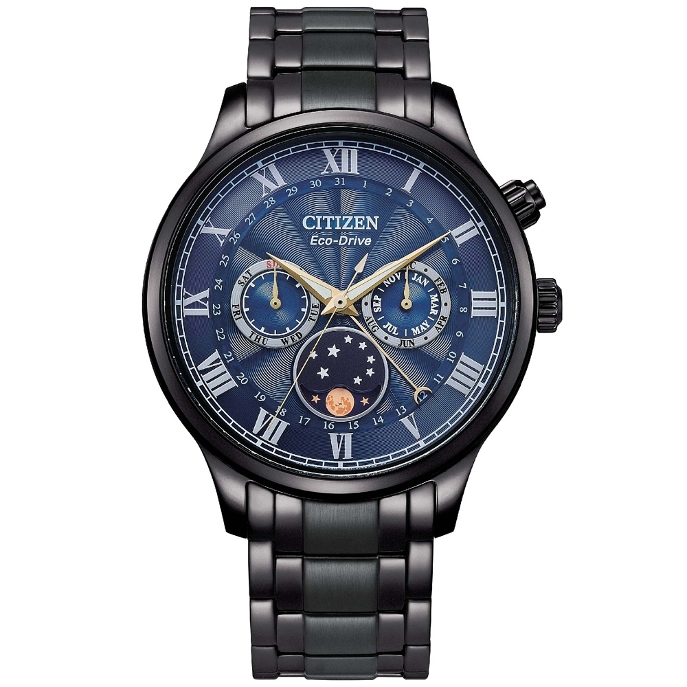 CITIZEN星辰 GENT'S系列 亞洲限定光動能月相腕錶42mm/AP1055-87L