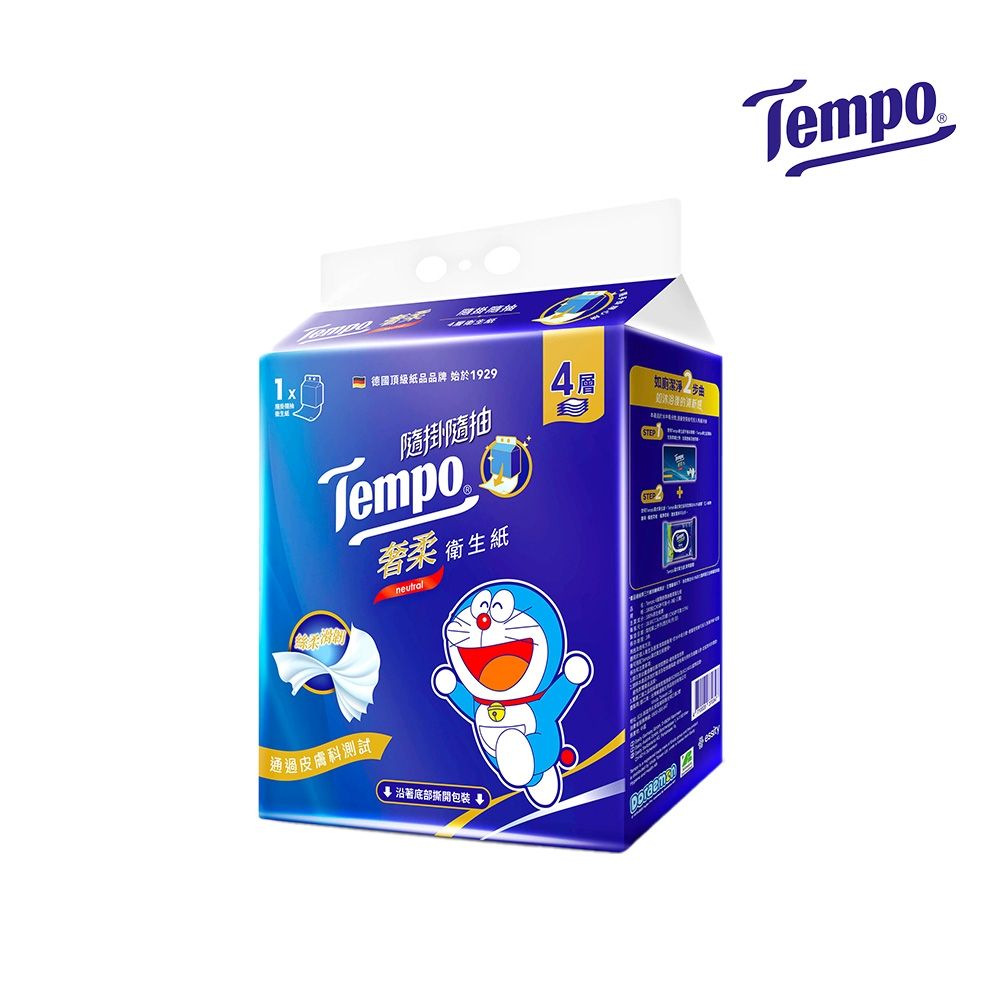 Tempo 哆啦A夢限量版 隨掛隨抽奢柔4層衛生紙 180抽x10包/箱