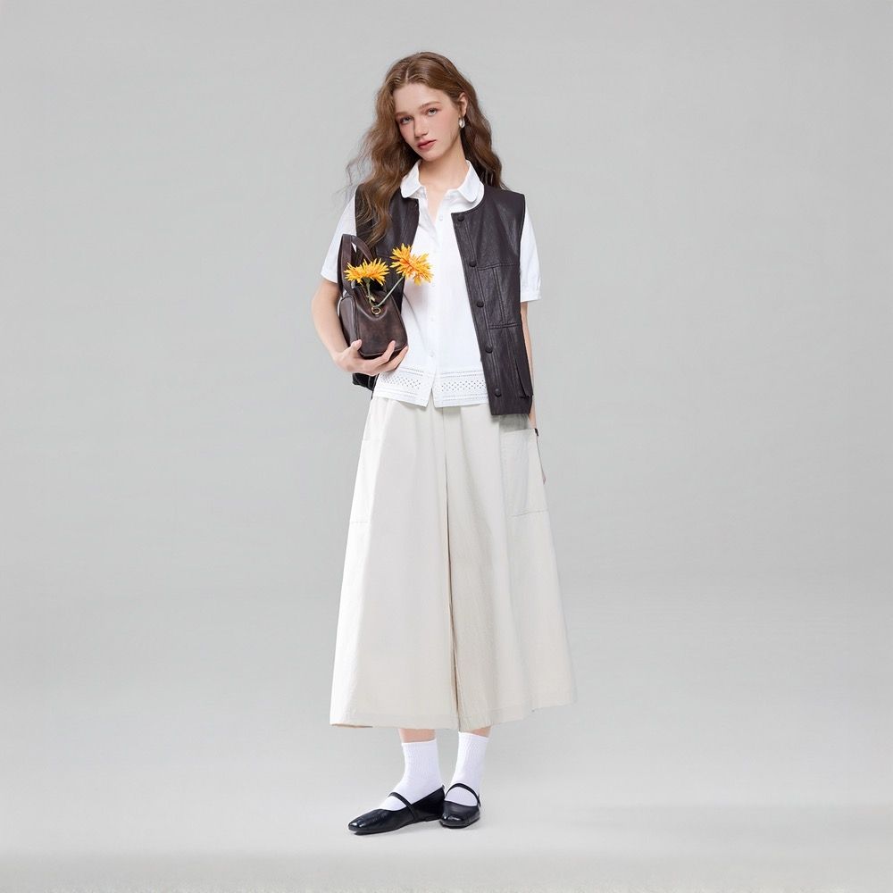 GIORDANO 女裝防潑水防曬工裝休閒七分褲 Essential Future系列【雙色任選】 (05 銀雲卡其)