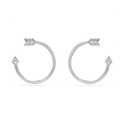 SWAROVSKI 施華洛世奇 Idyllia 邱比特之箭大圈水晶耳環 寵愛媽媽 送禮推薦 5741522