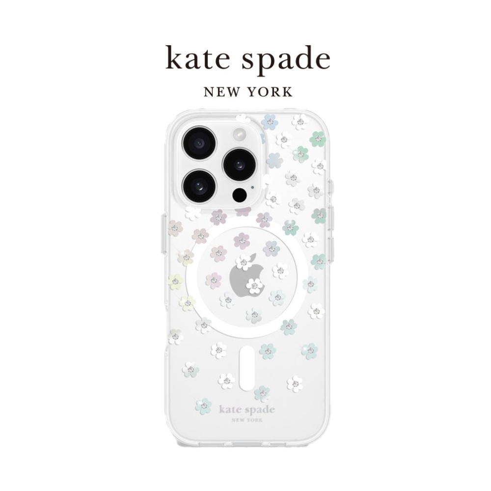 【kate spade】iPhone 16系列 MagSafe 精品手機殼 幻彩小花