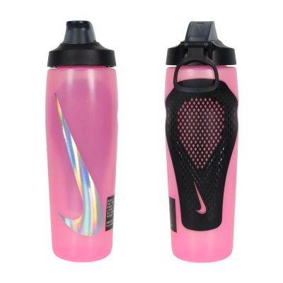 NIKE REFUEL BOTTLE 瓶蓋擠壓水壺 24 OZ-運動水壺 N100766863724 桃紅銀黑