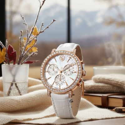 SWAROVSKI 施華洛世奇 Matrix Tennis Chrono 計時手錶-36mm白色(5754536)