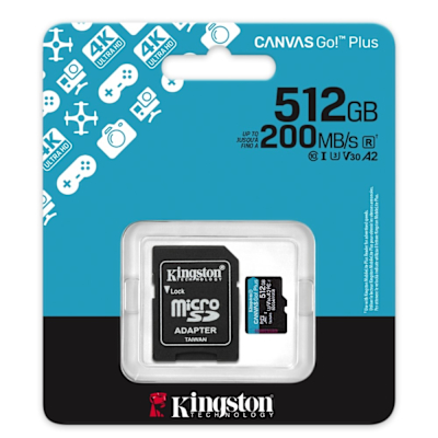 金士頓 SDCG4 512G MicroSDXC 200MB U3 V30 A2 記憶卡 SDCG4/512GB