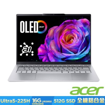 Acer 宏碁 Swift Go SFG14-74-57X9 14吋輕薄OLED筆電(CU5-225H/16G/512G/Win11)