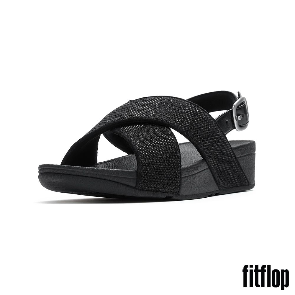 【FitFlop】LULU 閃亮網布後帶涼鞋-女(多色) (C-黑色)