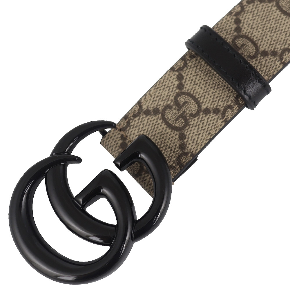 GUCCI 古馳Marmont 黑色雙G防水布皮帶(85cm) | 皮帶| Yahoo購物中心