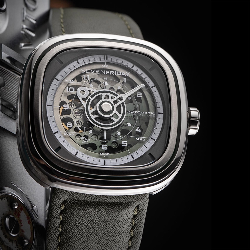 SEVENFRIDAY T系列 軍綠色漸層機械錶 七夕寵愛季 送禮推薦-45mm T1/06