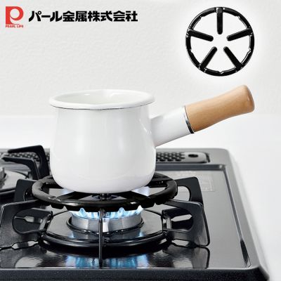 【Pearl Life 日本珍珠金屬】五爪瓦斯爐鐵架｜14cm 鑄鐵琺瑯｜小鍋穩定架／牛奶鍋／琺瑯壺支架