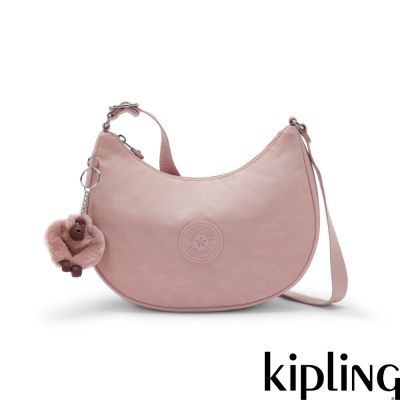 Kipling (網路獨家款)絲絨粉彎月形側背包-BELLS