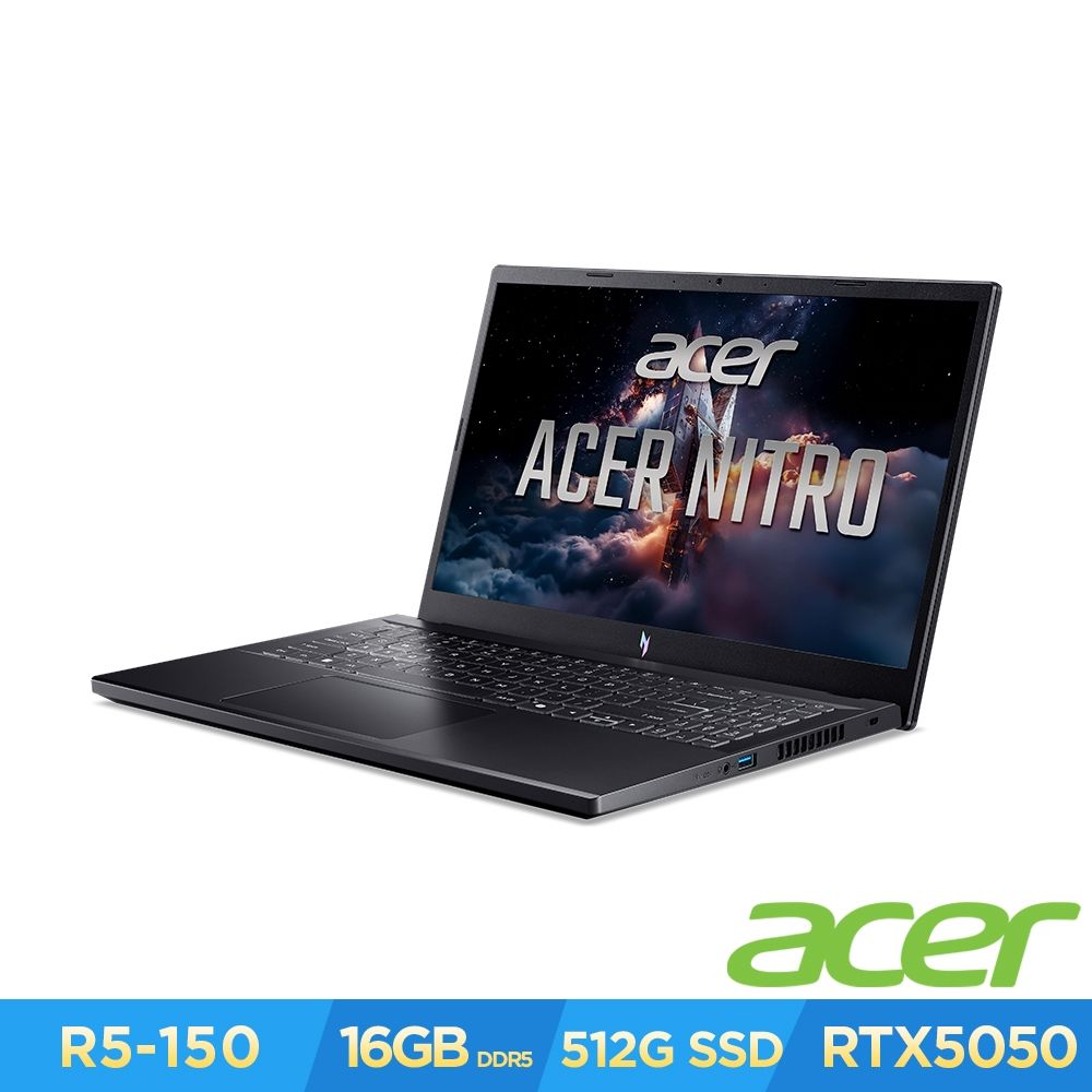 Acer 宏碁 Nitro V ANV15-A31-R48K 15.6吋AI電競筆電(R5-150/16GB/512GB/RTX5050/Win11)