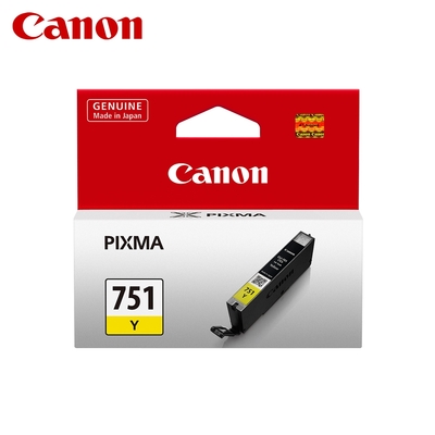 【CANON 佳能】 CLI-751 Y 黃色 原廠墨水匣 CLI751 含台灣地區專用貼紙