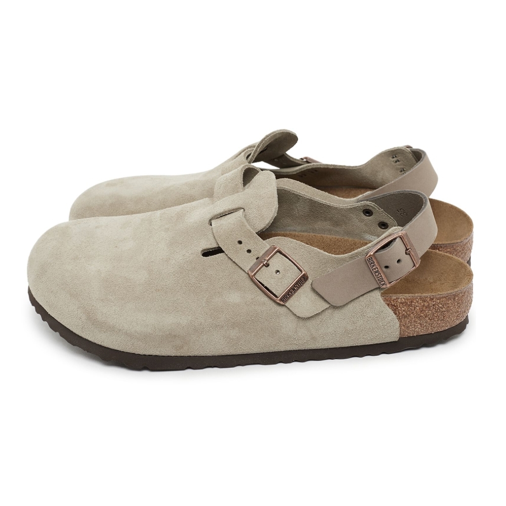 TOKIO台湾版 日本東京限定Birkenstock Tokio 女麂皮包頭拖鞋淺褐色一般寬真皮勃肯
