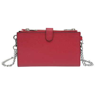 REBECCA MINKOFF 雙折扣式牛皮斜背/長夾-猩紅色| 長夾| Yahoo購物中心