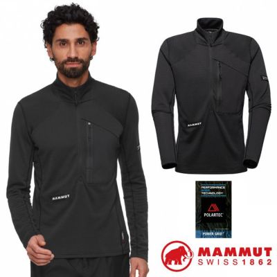 【MAMMUT 長毛象】男 Eiger Nordwand Advanced FL Half Zip Pull 極限艾格-透氣快乾長袖半襟上衣.吸濕排汗上衣/ 1016-01770-0001 黑