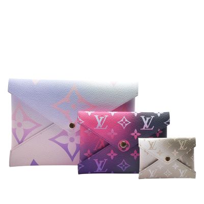 LOUIS VUITTON路易威登 LV M81271 經典Monogram塗層帆布印花信封造型三合一收納包(粉彩/紫紅/卡其)