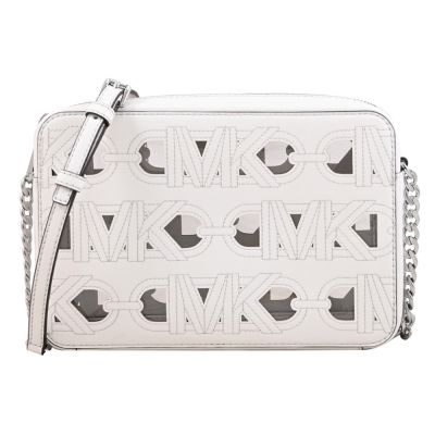 MICHAEL KORS MK穿孔車線造型斜背包/方包(白)
