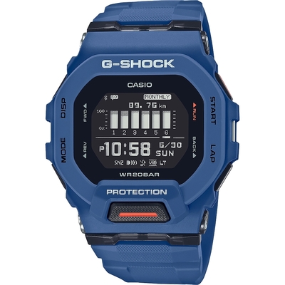 CASIO 卡西歐 G-SHOCK 纖薄運動系藍芽計時手錶 開學購物季 送禮首選-海軍藍 GBD-200-2