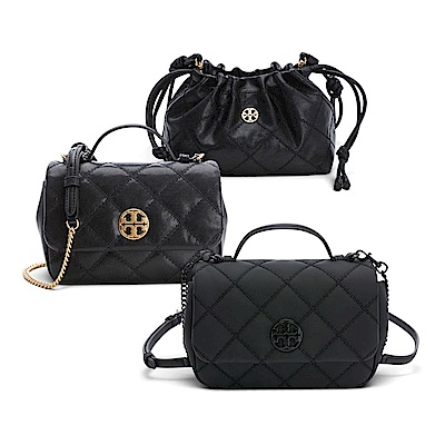 【TORY BURCH】Willa菱格紋手提/肩斜背兩用包(多款任選)