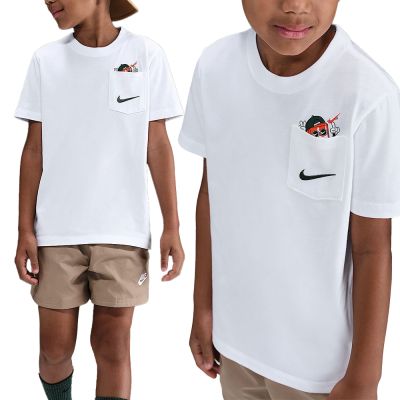 Nike K Nsw Tee Boxy Pkt 大童 童裝 白色 柔軟 棉質 運動 休閒 短袖 HV5225-100