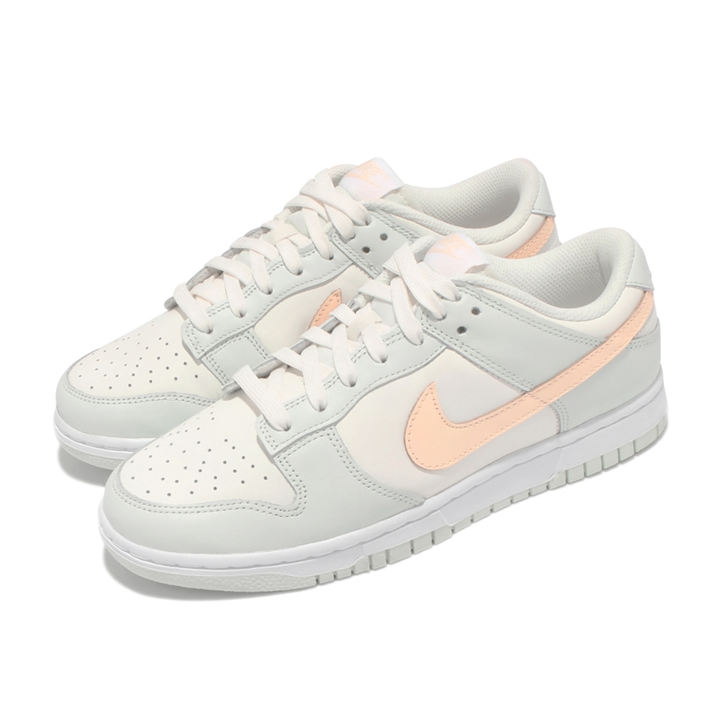 Nike 休閒鞋Dunk Low 經典款運動女鞋Barely Green 滑板穿搭淺綠粉橘