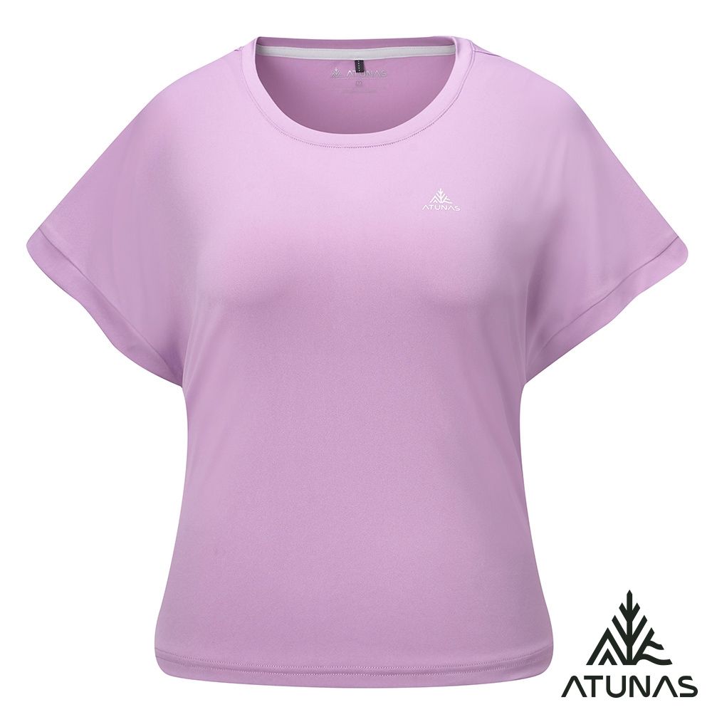 【ATUNAS 歐都納】女款循環ATUNAS-TEX短袖T恤A2TS2609WC霧紫/透氣/排汗/防曬/都會休閒