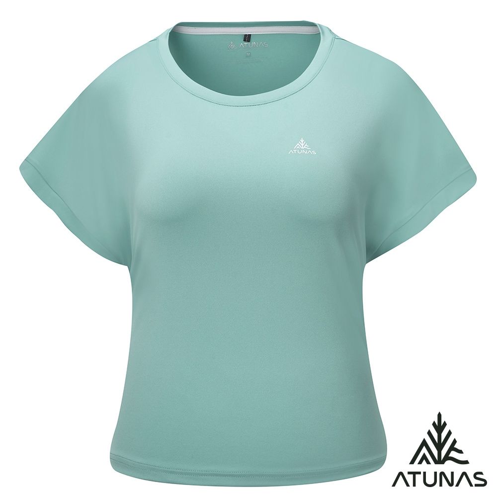【ATUNAS 歐都納】女款循環ATUNAS-TEX短袖T恤A2TS2609WC灰綠/透氣/排汗/防曬/都會休閒