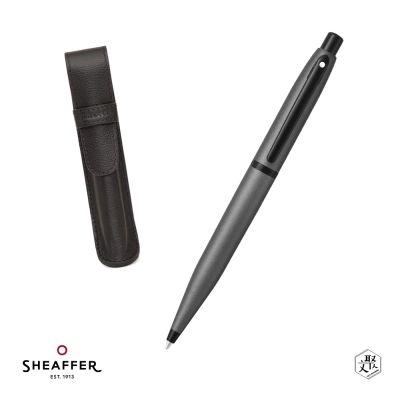 【SHEAFFER】VFM系列霧黑原子筆+皮革筆袋禮盒 免費刻字(原廠正貨)