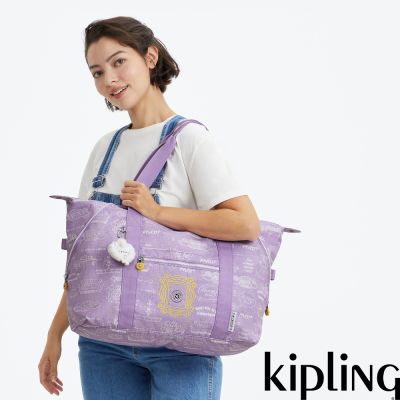 KIPLING | FRIENDS 鏡框紫拉桿旅行袋-ART M
