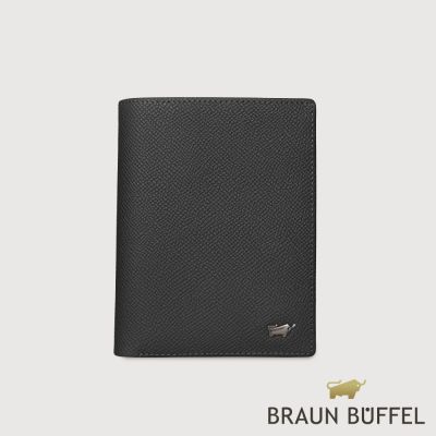 【BRAUN BUFFEL 德國小金牛】台灣總代理 HOMME-ZW 12卡直立中夾-黑色/BF599-359-BK