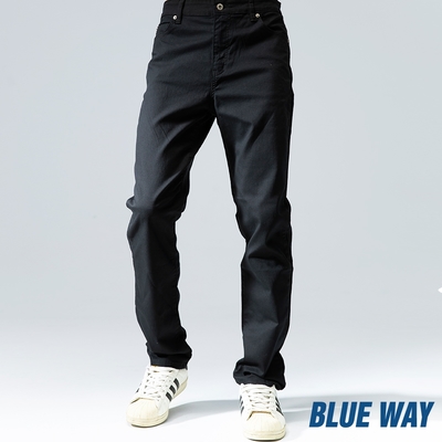 BLUE WAY – 機能系輕薄彈性中腰直筒褲(黑)