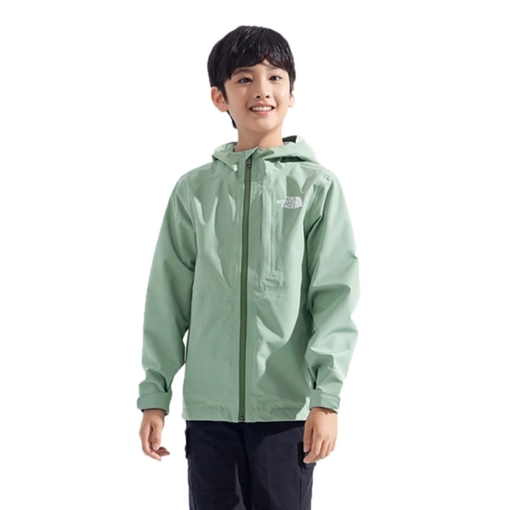 The North Face 北臉 外套 童裝 大童 男女童 運動連帽外套  防潑水 TEEN DRYZZLE  綠 NF0A8C8VBQ1