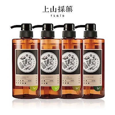 【tsaio上山採藥】 台灣茶 洗髮/沐浴600ml (任4入)(日光金萱/魚池紅玉/東方美人/文山包種/手捻花/冷泉玉露/國寶茶/烏龍茶)