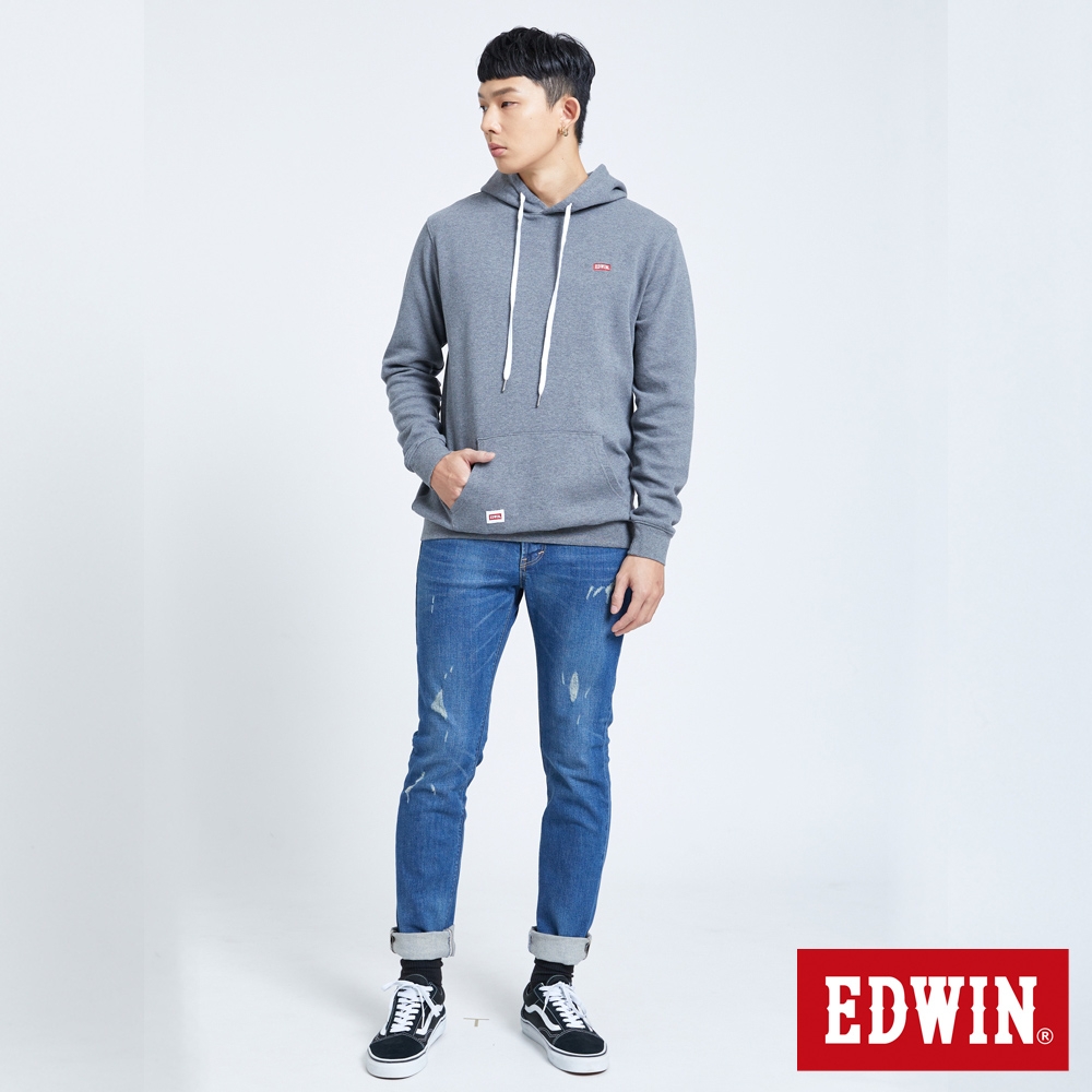 EDWIN 男裝 五袋破窄直管牛仔長褲-中古藍
