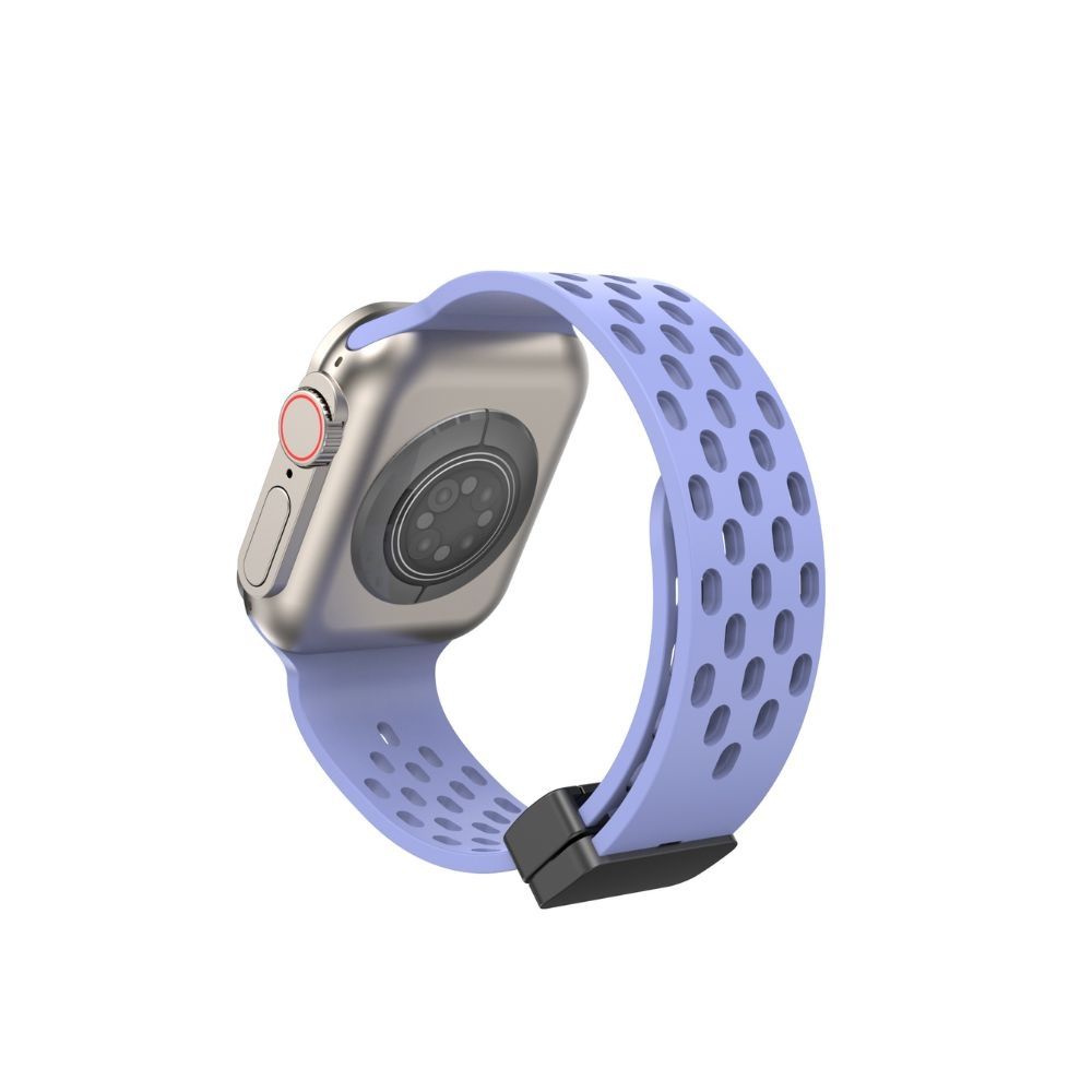 【Phonemo】Apple Watch 磁吸蜂巢錶帶 透氣親膚液態矽膠 潮流多色可選 38-49mm 通用 (紫丁香)