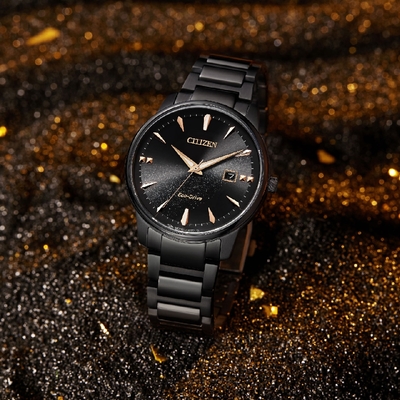 CITIZEN 星辰錶 PAIR BM7595-89E 光動能銀河黑金限量腕錶 男款 39.2mm