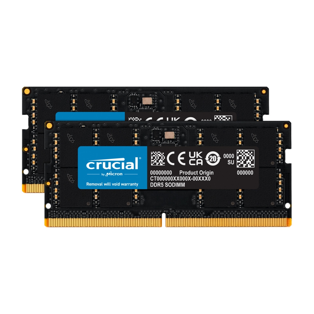 美光Micron Crucial NB-DDR5 5600/64G(32G*2)雙通筆記型RAM 內建PMIC