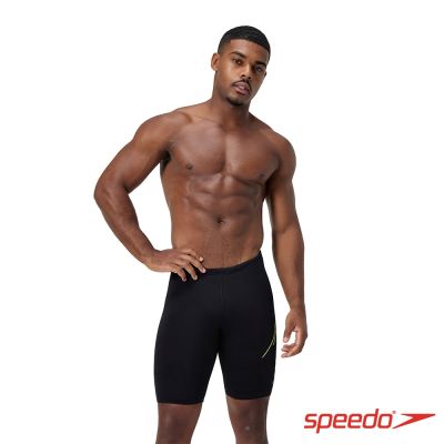 SPEEDO 官方旗艦店 男 運動及膝泳褲HyperBoom PLMT 黑/黃