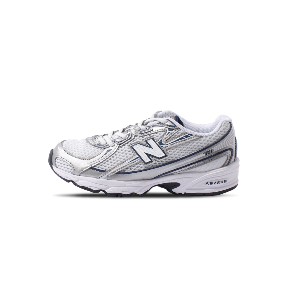 New Balance NB 740 中童童鞋灰銀色運動休閒中性W楦復古套入式休閒鞋