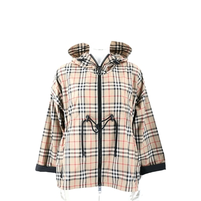 BURBERRY 巴寶莉  Vintage 格紋徽標抽繩典藏米色連帽外