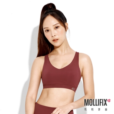 Mollifix 瑪莉菲絲 小V肩帶可調運動內衣 (紅藜) 暢貨出清