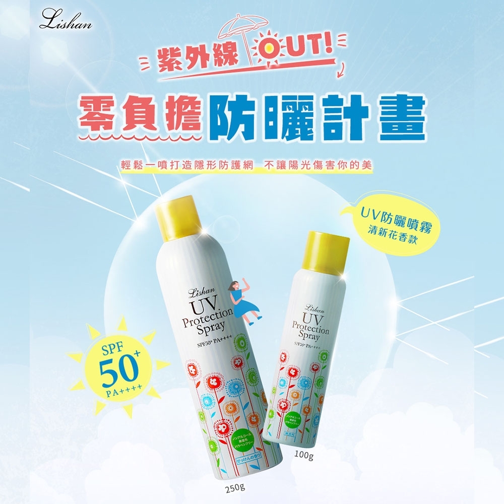 LISHAN BOTANICAL UV 防曬噴霧 SPF50+ PA++++一般款100g 隨身瓶