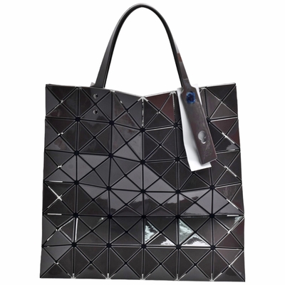 ISSEY MIYAKE 三宅一生BAOBAO炫彩透光雙色幾何方格6X6手提包(石墨灰/珍珠灰色)