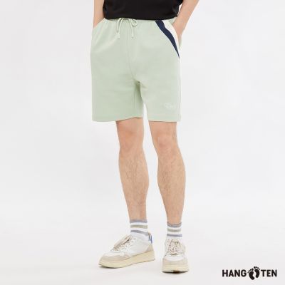 Hang Ten-男裝- 雙面布撞色線條短褲-薄荷綠