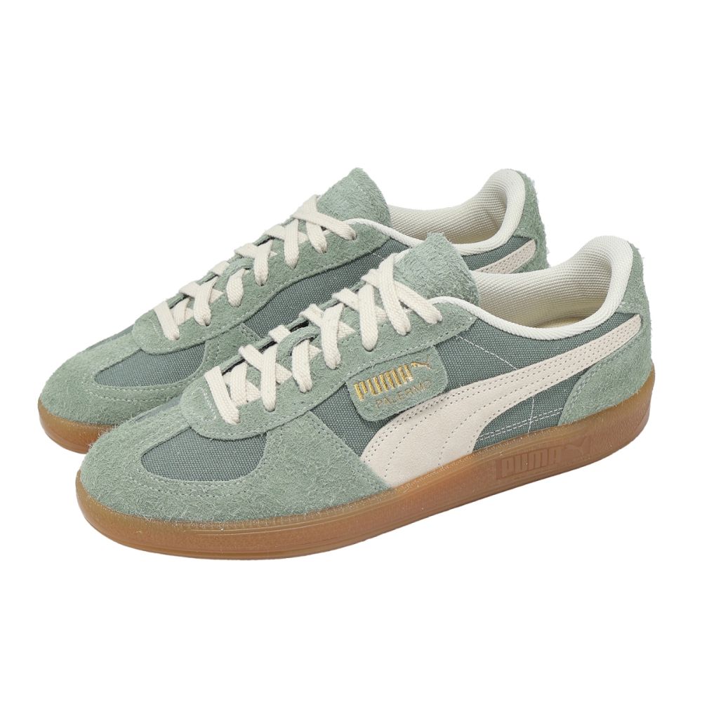 Puma 休閒鞋 Palermo Vintage 男鞋 女鞋 綠 米白 膠底 麂皮 復古 德訓鞋 396841-12